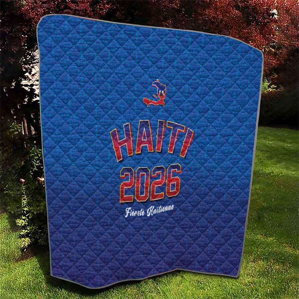 World Football Haiti 2026 Quilt Haiti est de Retour Blue Voodoo Veve Spirits - Wonder Print Shop