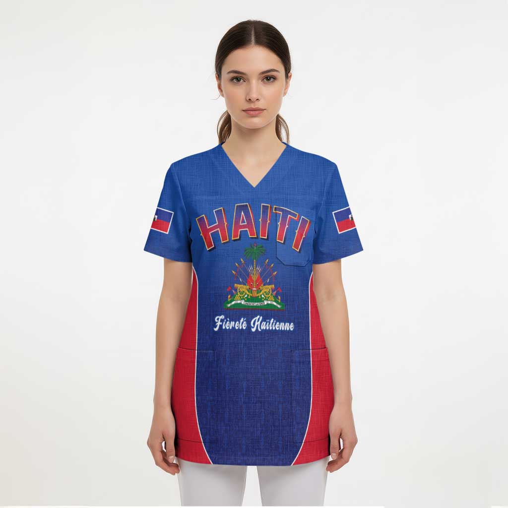 World Football Haiti 2026 Scrub Top Haiti est de Retour Blue Voodoo Veve Spirits - Wonder Print Shop