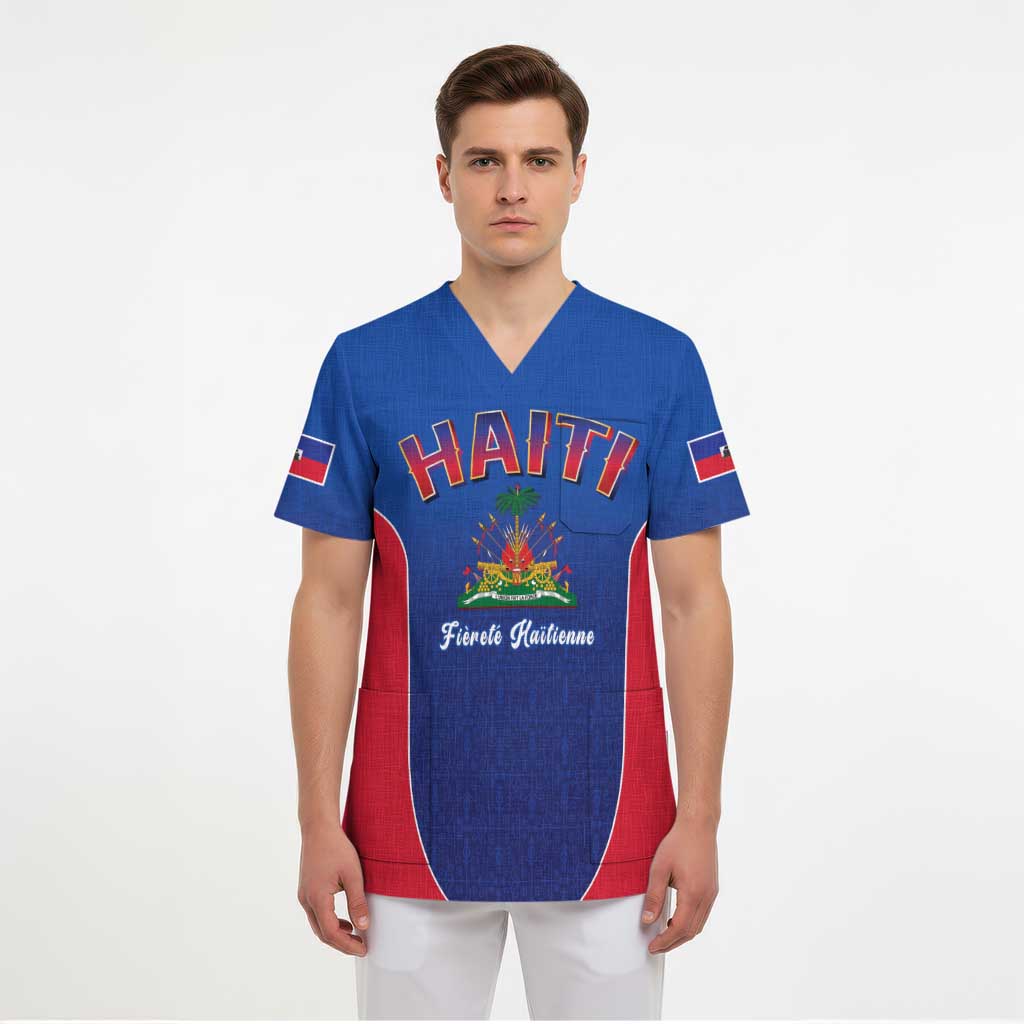 World Football Haiti 2026 Scrub Top Haiti est de Retour Blue Voodoo Veve Spirits - Wonder Print Shop