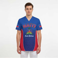 World Football Haiti 2026 Scrub Top Haiti est de Retour Blue Voodoo Veve Spirits - Wonder Print Shop