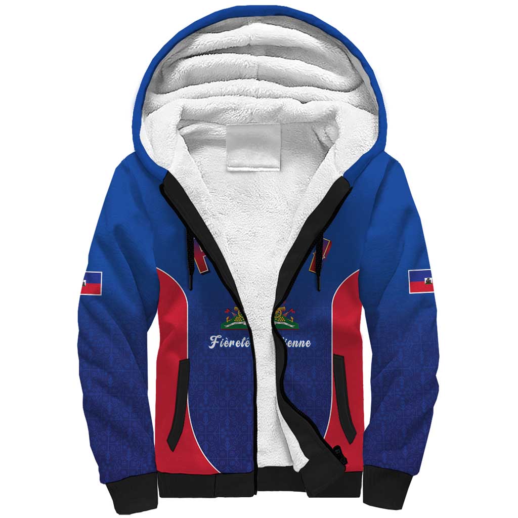 World Football Haiti 2026 Sherpa Hoodie Haiti est de Retour Blue Voodoo Veve Spirits - Wonder Print Shop