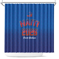 World Football Haiti 2026 Shower Curtain Haiti est de Retour Blue Voodoo Veve Spirits - Wonder Print Shop
