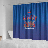 World Football Haiti 2026 Shower Curtain Haiti est de Retour Blue Voodoo Veve Spirits - Wonder Print Shop