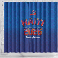 World Football Haiti 2026 Shower Curtain Haiti est de Retour Blue Voodoo Veve Spirits - Wonder Print Shop