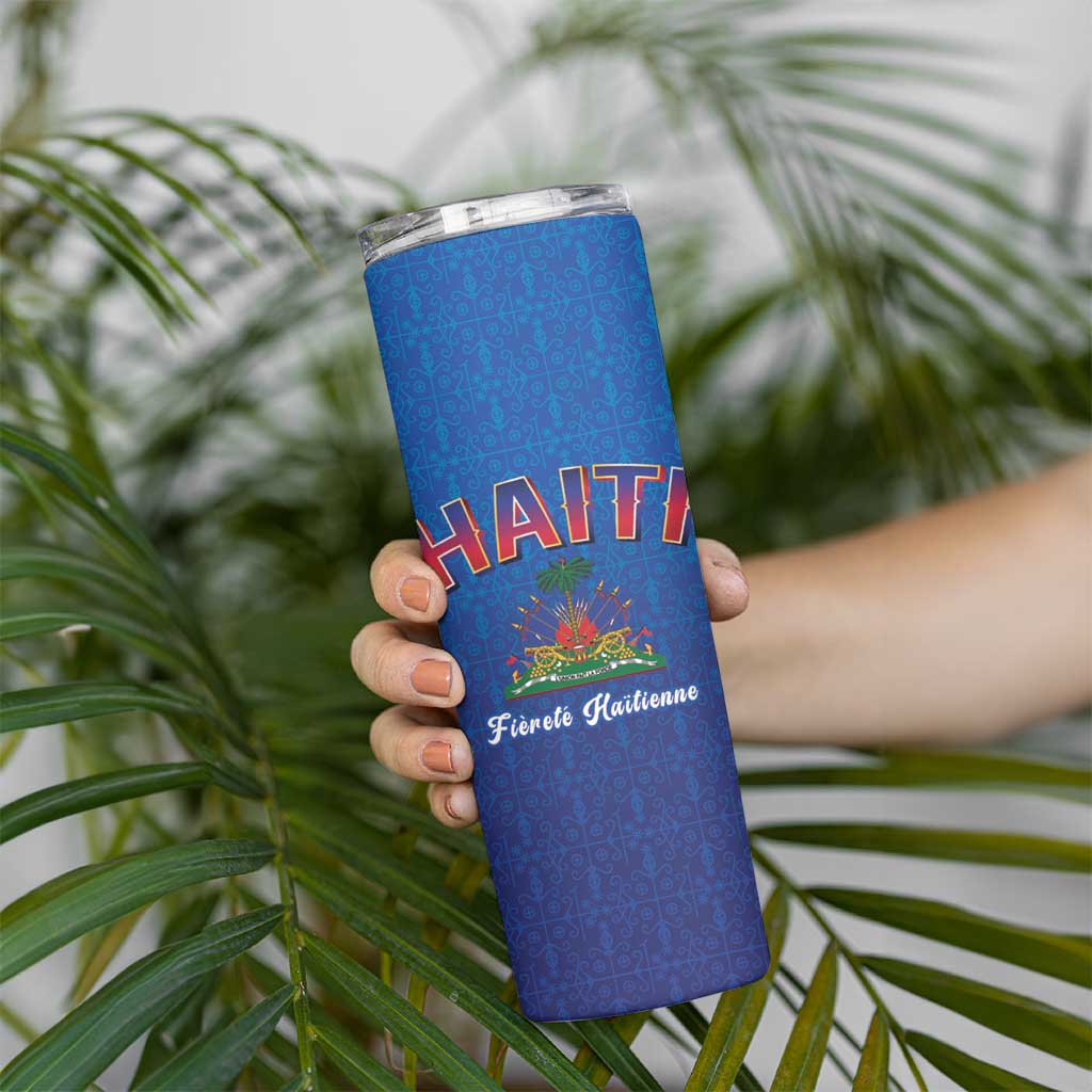 World Football Haiti 2026 Skinny Tumbler Haiti est de Retour Blue Voodoo Veve Spirits - Wonder Print Shop