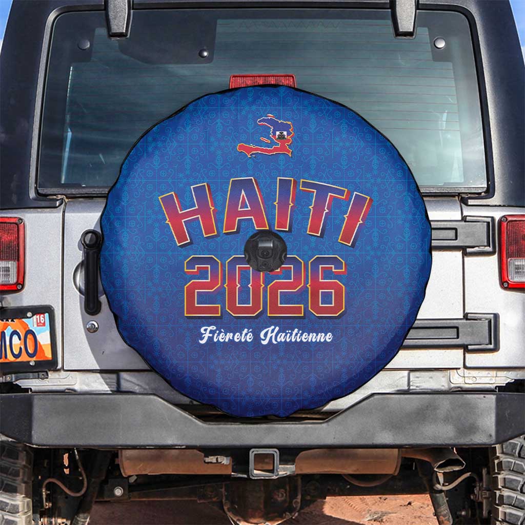 World Football Haiti 2026 Spare Tire Cover Haiti est de Retour Blue Voodoo Veve Spirits - Wonder Print Shop