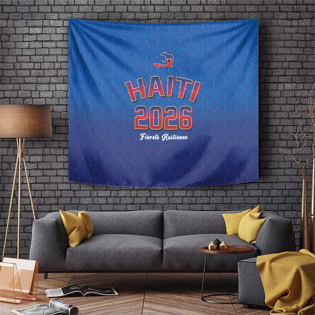 World Football Haiti 2026 Tapestry Haiti est de Retour Blue Voodoo Veve Spirits - Wonder Print Shop