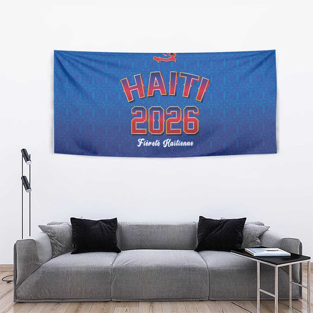 World Football Haiti 2026 Tapestry Haiti est de Retour Blue Voodoo Veve Spirits - Wonder Print Shop