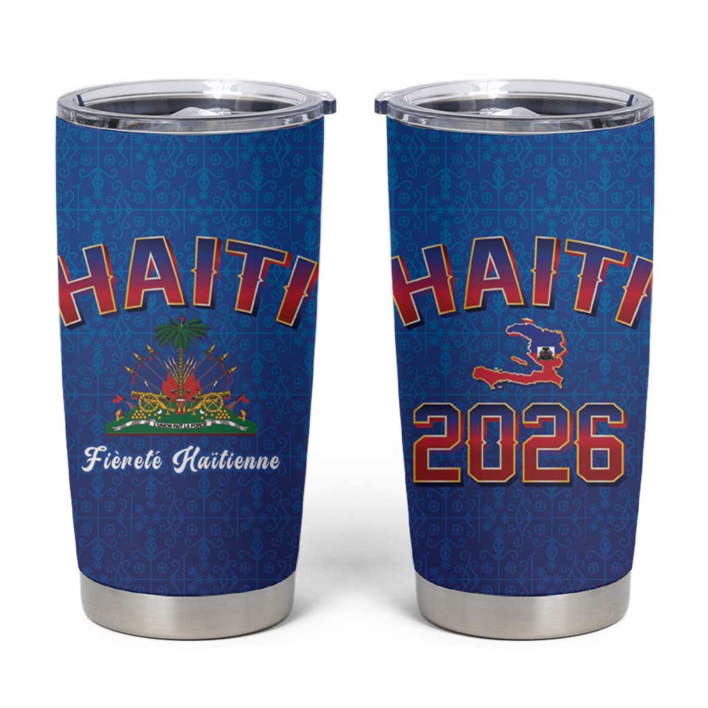 World Football Haiti 2026 Tumbler Cup Haiti est de Retour Blue Voodoo Veve Spirits - Wonder Print Shop