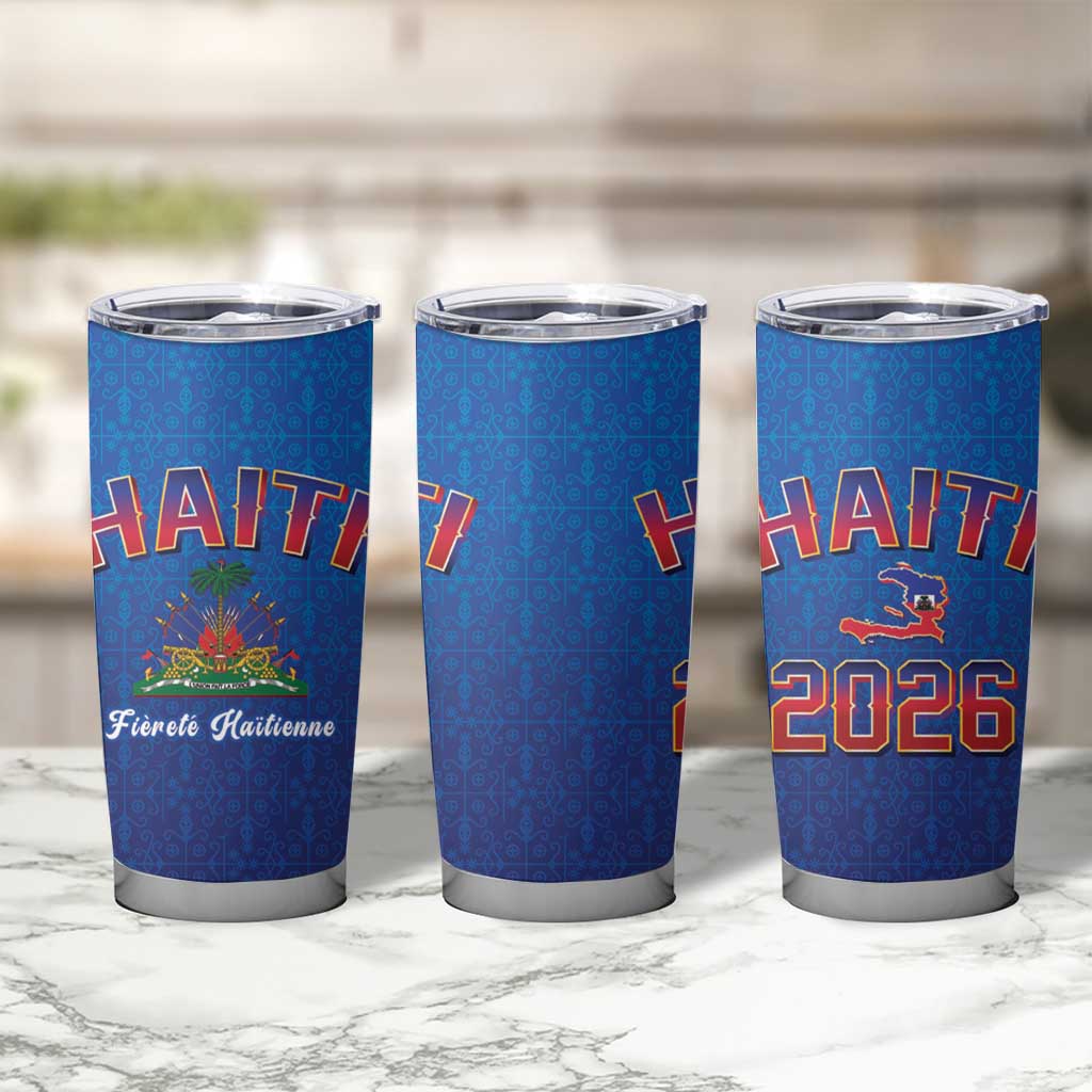 World Football Haiti 2026 Tumbler Cup Haiti est de Retour Blue Voodoo Veve Spirits - Wonder Print Shop