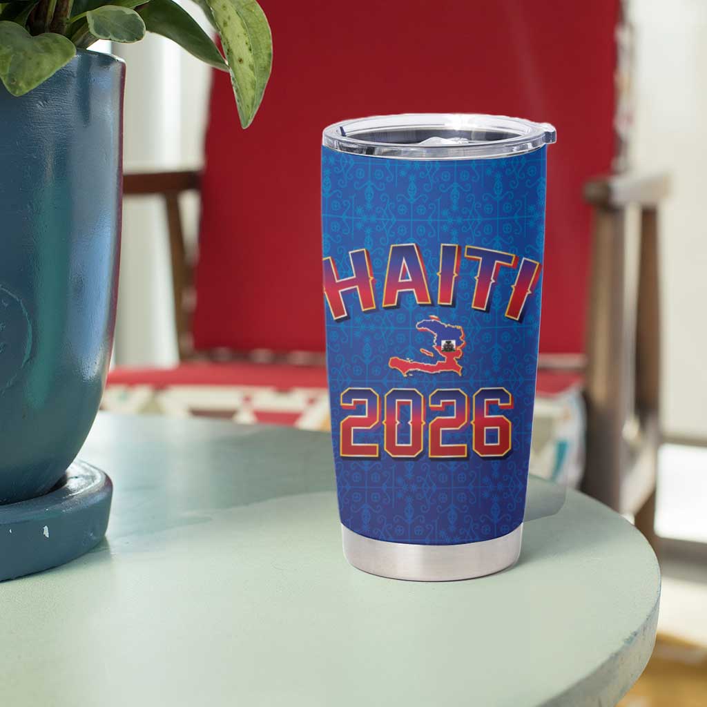 World Football Haiti 2026 Tumbler Cup Haiti est de Retour Blue Voodoo Veve Spirits - Wonder Print Shop