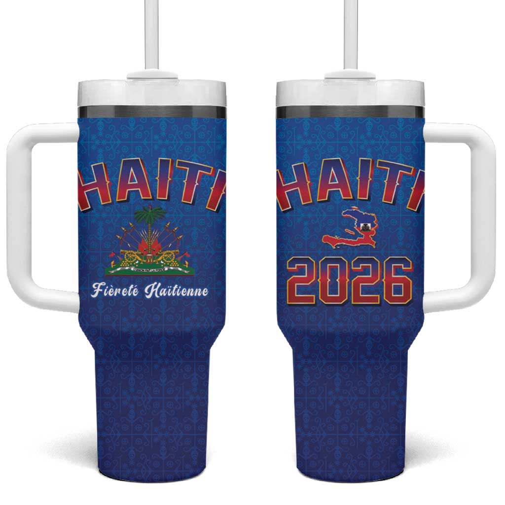 World Football Haiti 2026 Tumbler With Handle Haiti est de Retour Blue Voodoo Veve Spirits - Wonder Print Shop