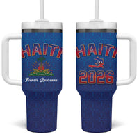 World Football Haiti 2026 Tumbler With Handle Haiti est de Retour Blue Voodoo Veve Spirits - Wonder Print Shop