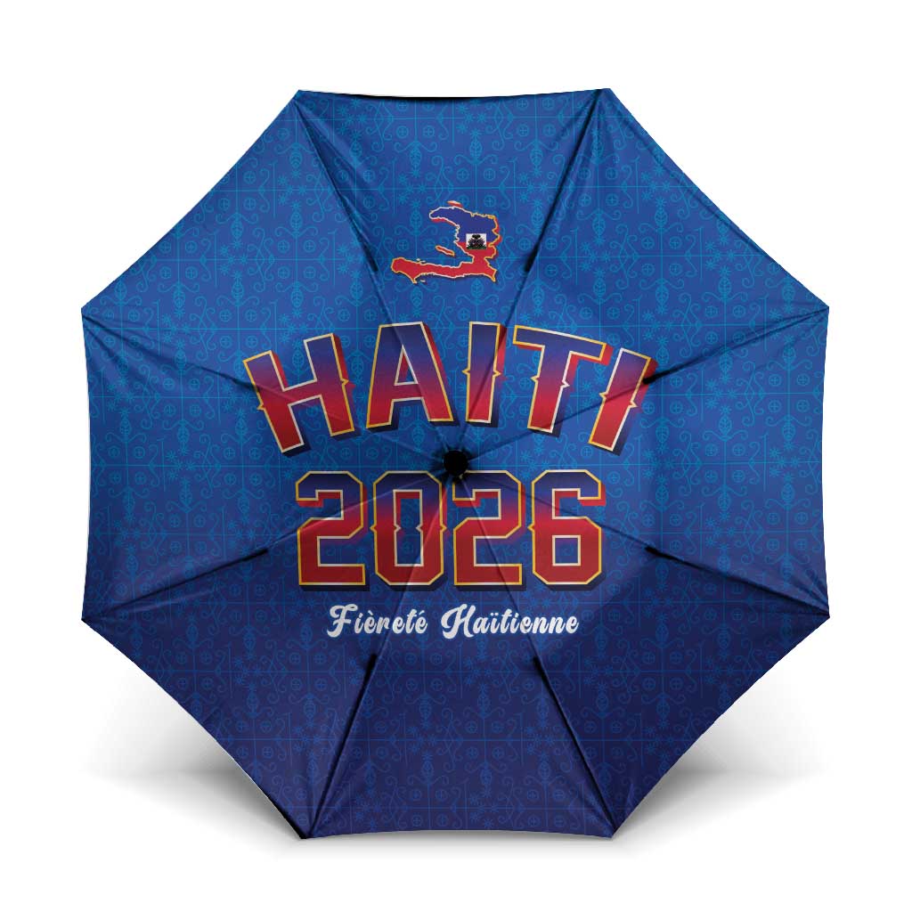 World Football Haiti 2026 Umbrella Haiti est de Retour Blue Voodoo Veve Spirits - Wonder Print Shop
