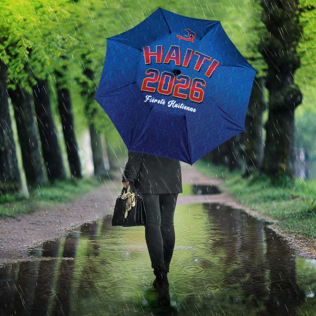 World Football Haiti 2026 Umbrella Haiti est de Retour Blue Voodoo Veve Spirits - Wonder Print Shop