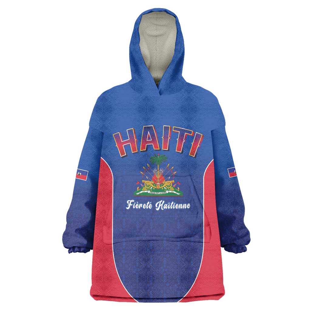 World Football Haiti 2026 Wearable Blanket Hoodie Haiti est de Retour Blue Voodoo Veve Spirits - Wonder Print Shop