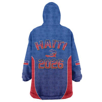World Football Haiti 2026 Wearable Blanket Hoodie Haiti est de Retour Blue Voodoo Veve Spirits - Wonder Print Shop