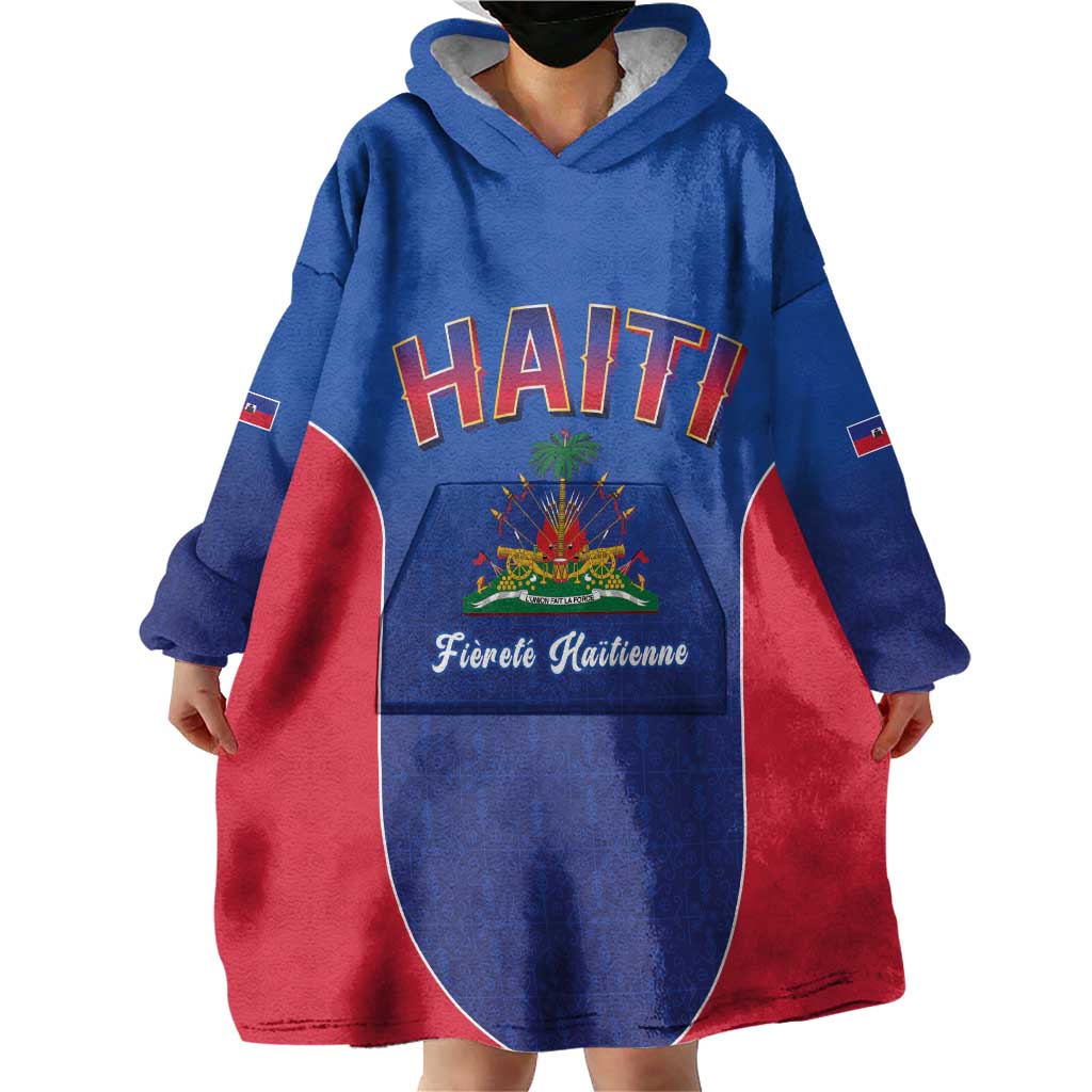 World Football Haiti 2026 Wearable Blanket Hoodie Haiti est de Retour Blue Voodoo Veve Spirits - Wonder Print Shop