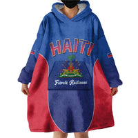 World Football Haiti 2026 Wearable Blanket Hoodie Haiti est de Retour Blue Voodoo Veve Spirits - Wonder Print Shop