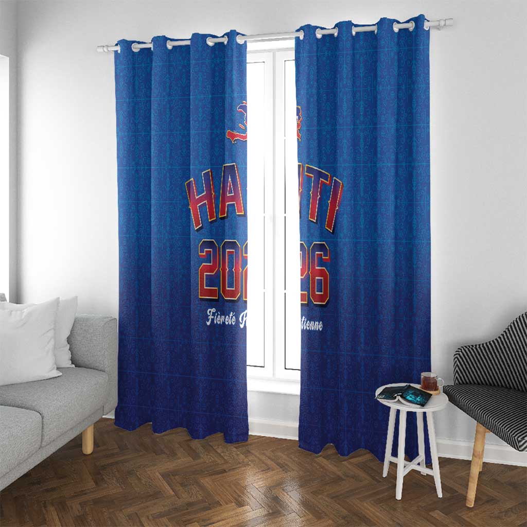 World Football Haiti 2026 Window Curtain Haiti est de Retour Blue Voodoo Veve Spirits - Wonder Print Shop