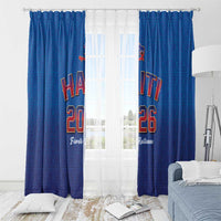 World Football Haiti 2026 Window Curtain Haiti est de Retour Blue Voodoo Veve Spirits - Wonder Print Shop