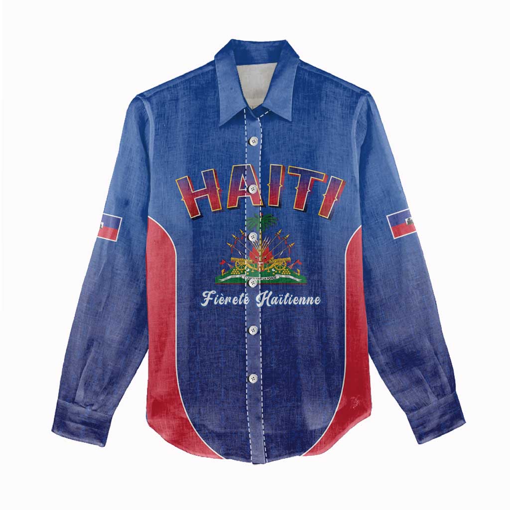 World Football Haiti 2026 Women Casual Shirt Haiti est de Retour Blue Voodoo Veve Spirits - Wonder Print Shop
