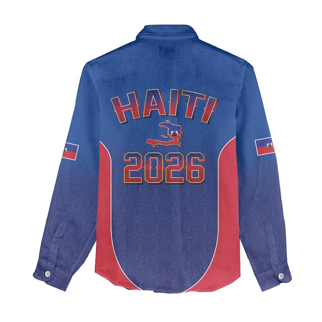 World Football Haiti 2026 Women Casual Shirt Haiti est de Retour Blue Voodoo Veve Spirits - Wonder Print Shop