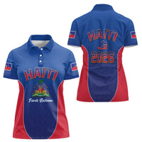 World Football Haiti 2026 Women Polo Shirt Haiti est de Retour Blue Voodoo Veve Spirits - Wonder Print Shop