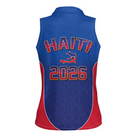 World Football Haiti 2026 Women Sleeveless Polo Shirt Haiti est de Retour Blue Voodoo Veve Spirits - Wonder Print Shop