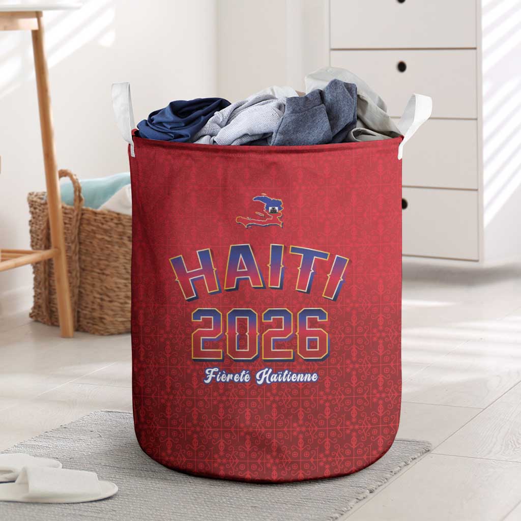 World Football Haiti 2026 Laundry Basket Haiti est de Retour Red Voodoo Veve Spirits - Wonder Print Shop
