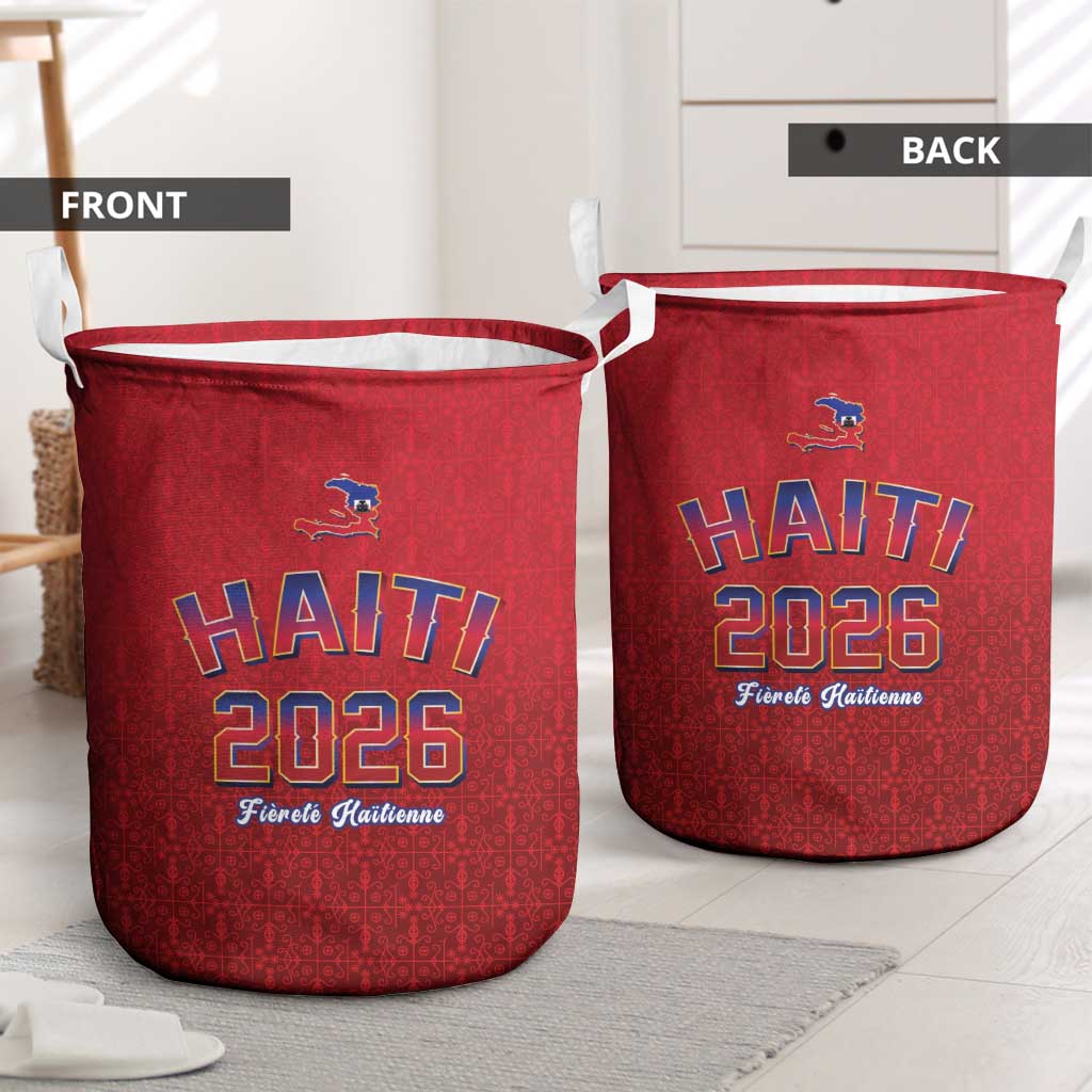 World Football Haiti 2026 Laundry Basket Haiti est de Retour Red Voodoo Veve Spirits - Wonder Print Shop