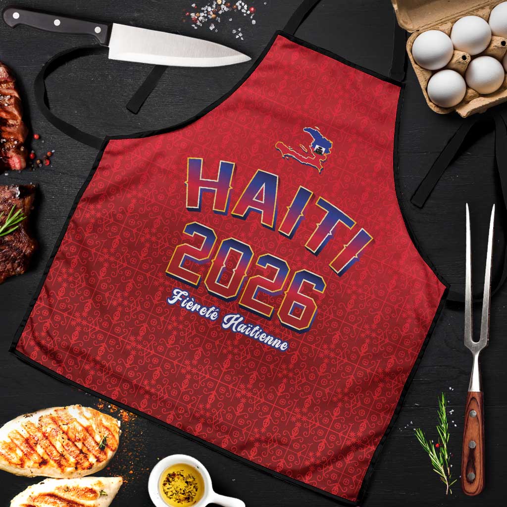 World Football Haiti 2026 Apron Haiti est de Retour Red Voodoo Veve Spirits - Wonder Print Shop
