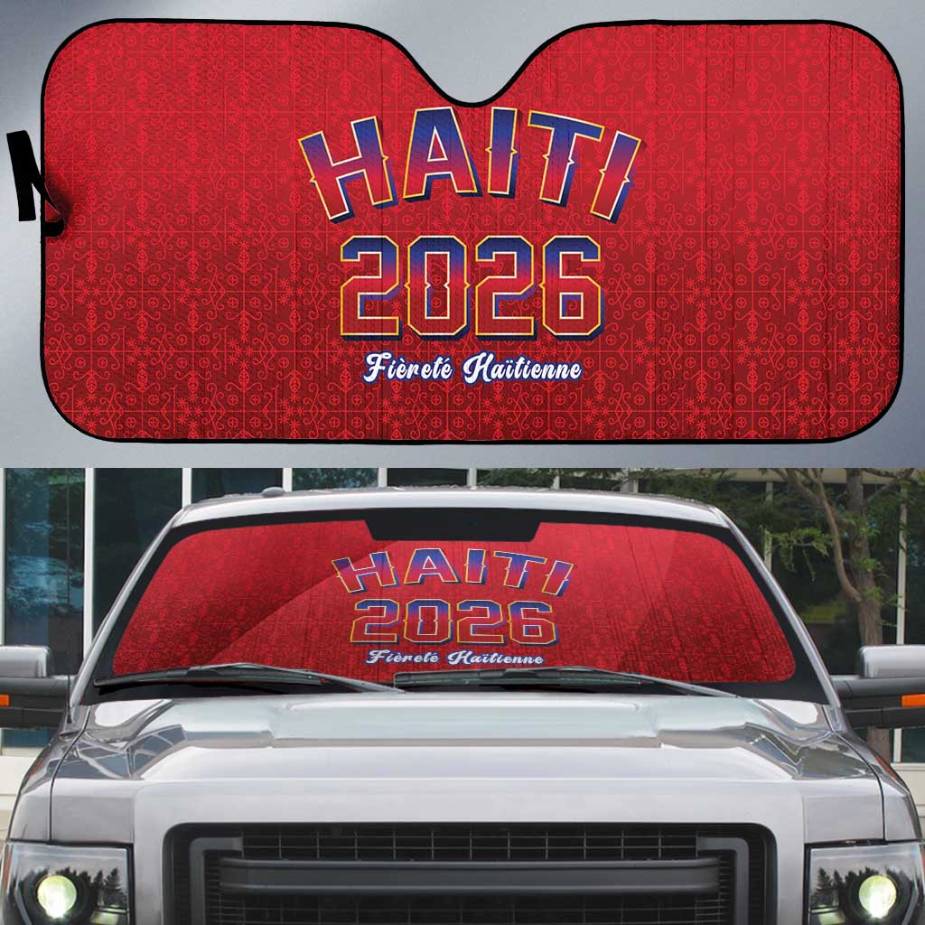 World Football Haiti 2026 Auto Sun Shade Haiti est de Retour Red Voodoo Veve Spirits - Wonder Print Shop