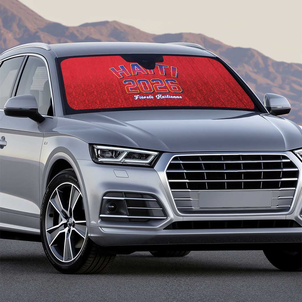 World Football Haiti 2026 Auto Sun Shade Haiti est de Retour Red Voodoo Veve Spirits - Wonder Print Shop