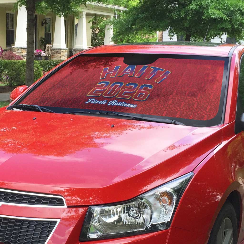 World Football Haiti 2026 Auto Sun Shade Haiti est de Retour Red Voodoo Veve Spirits - Wonder Print Shop