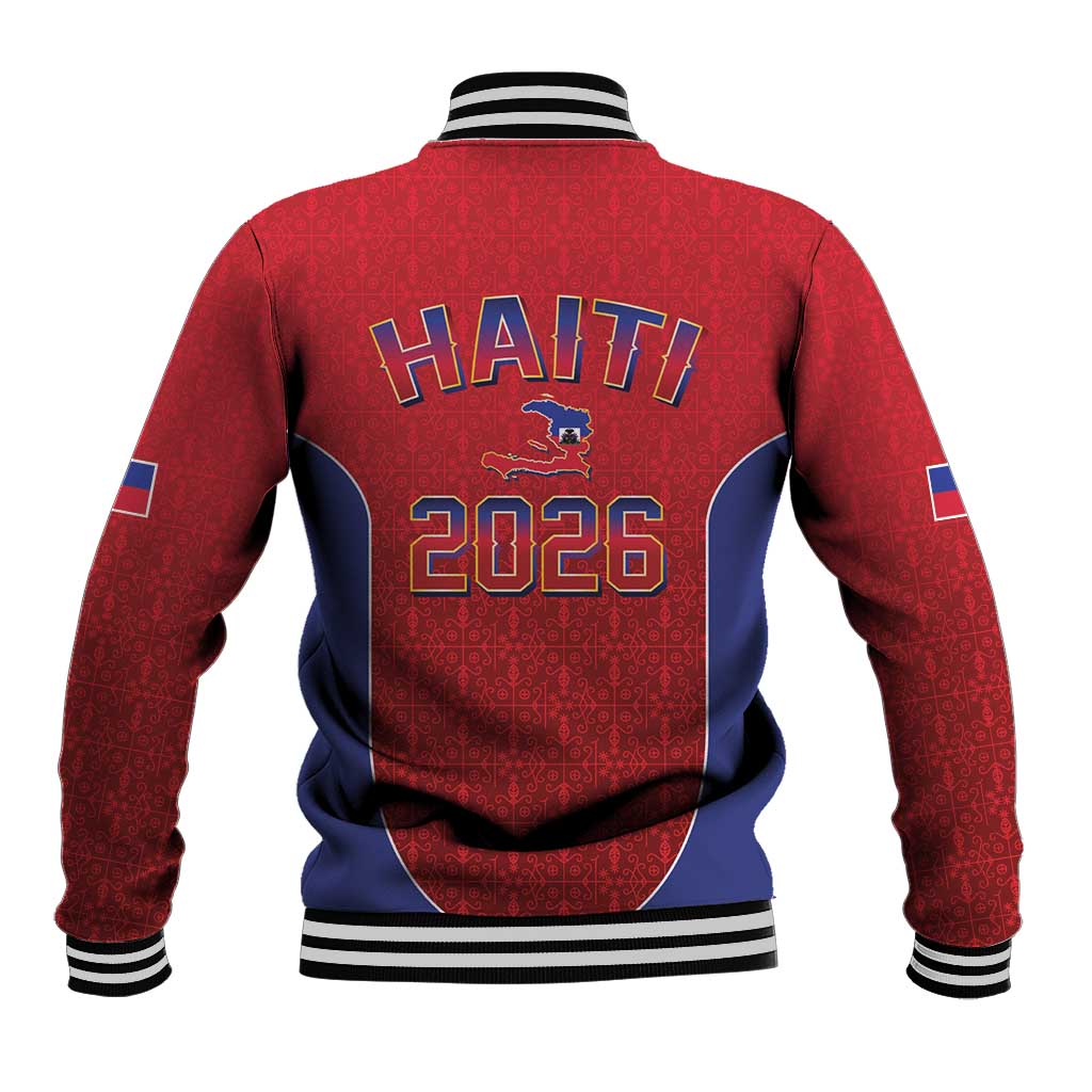 World Football Haiti 2026 Baseball Jacket Haiti est de Retour Red Voodoo Veve Spirits - Wonder Print Shop