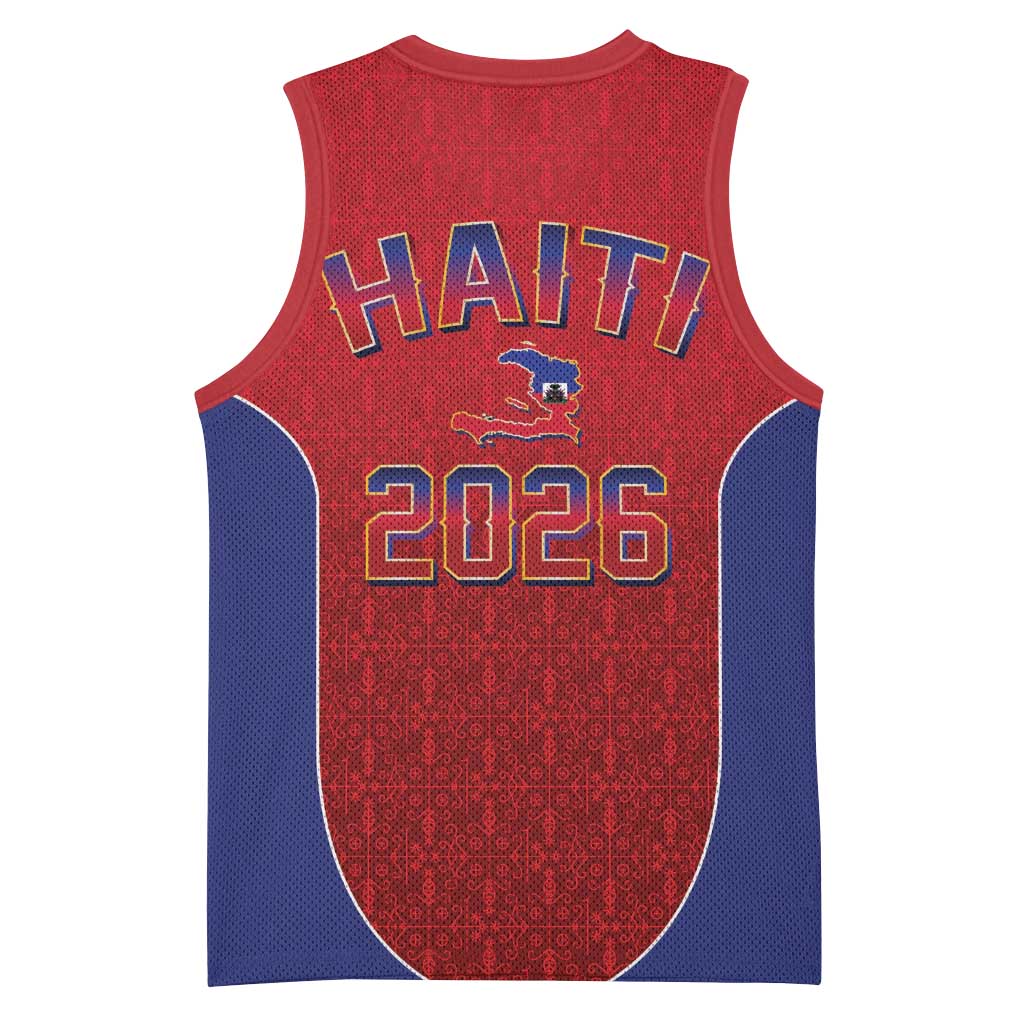 World Football Haiti 2026 Basketball Jersey Haiti est de Retour Red Voodoo Veve Spirits - Wonder Print Shop