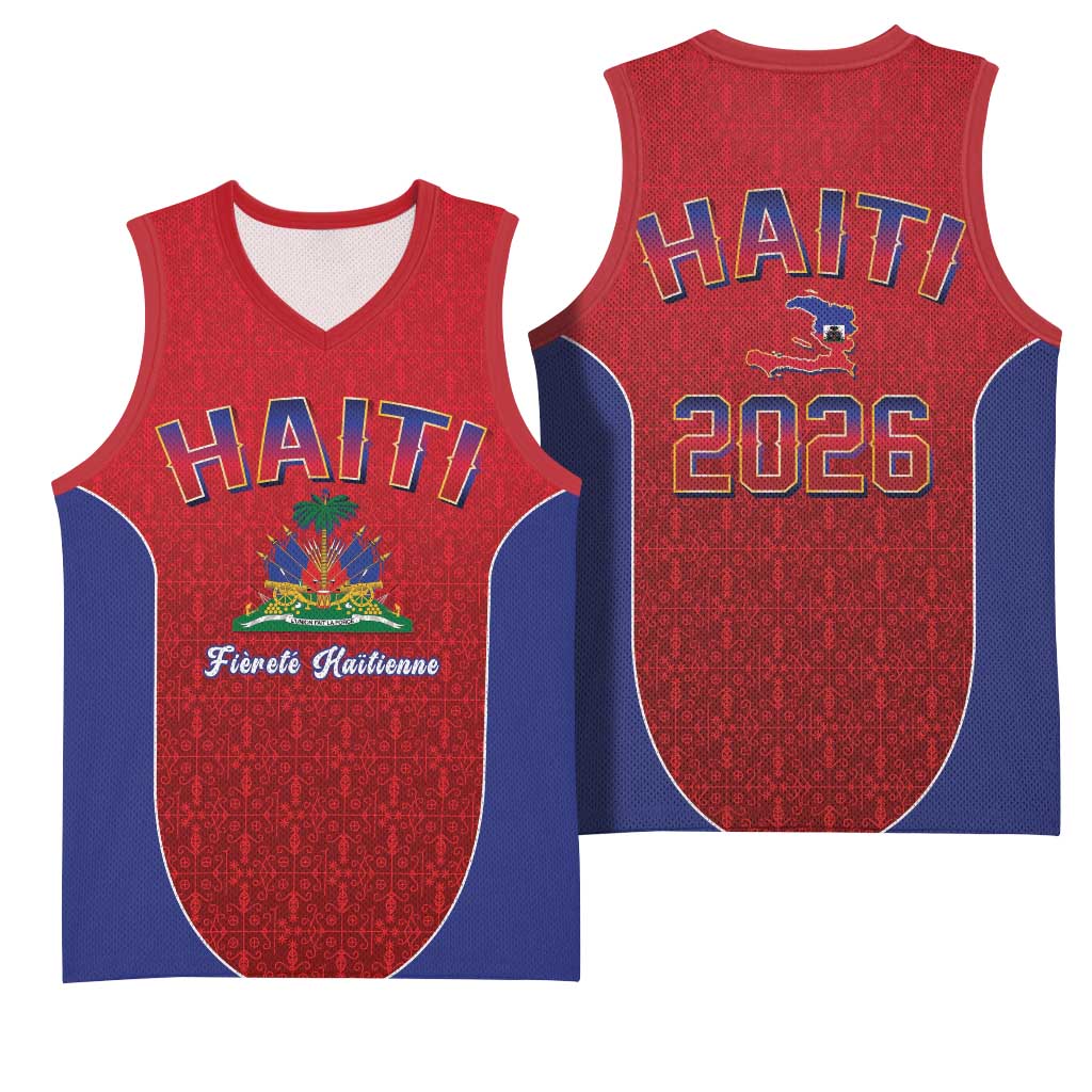 World Football Haiti 2026 Basketball Jersey Haiti est de Retour Red Voodoo Veve Spirits - Wonder Print Shop