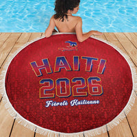 World Football Haiti 2026 Beach Blanket Haiti est de Retour Red Voodoo Veve Spirits - Wonder Print Shop