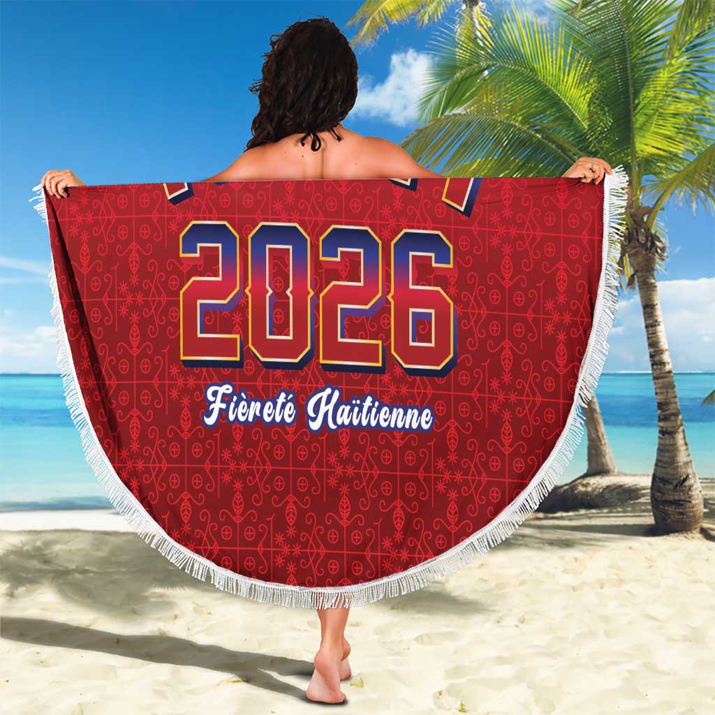 World Football Haiti 2026 Beach Blanket Haiti est de Retour Red Voodoo Veve Spirits - Wonder Print Shop