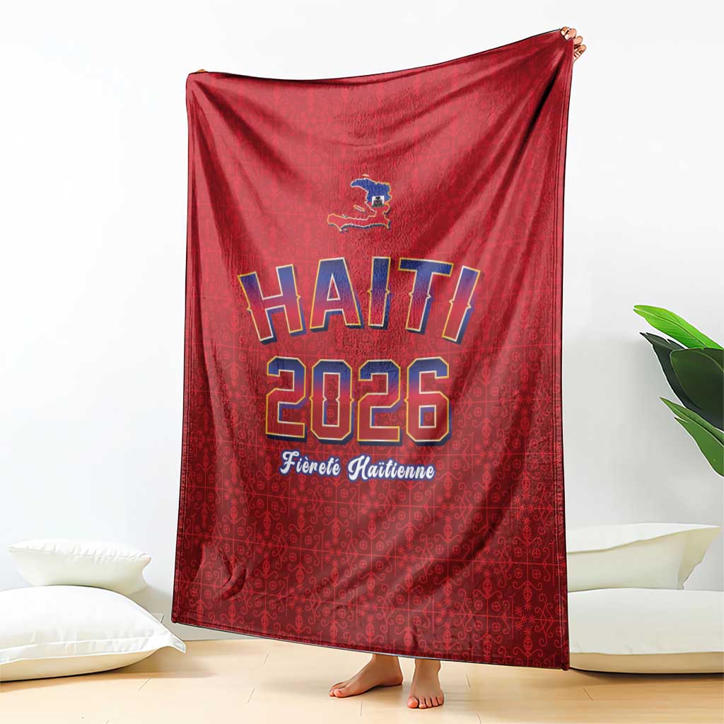 World Football Haiti 2026 Blanket Haiti est de Retour Red Voodoo Veve Spirits - Wonder Print Shop