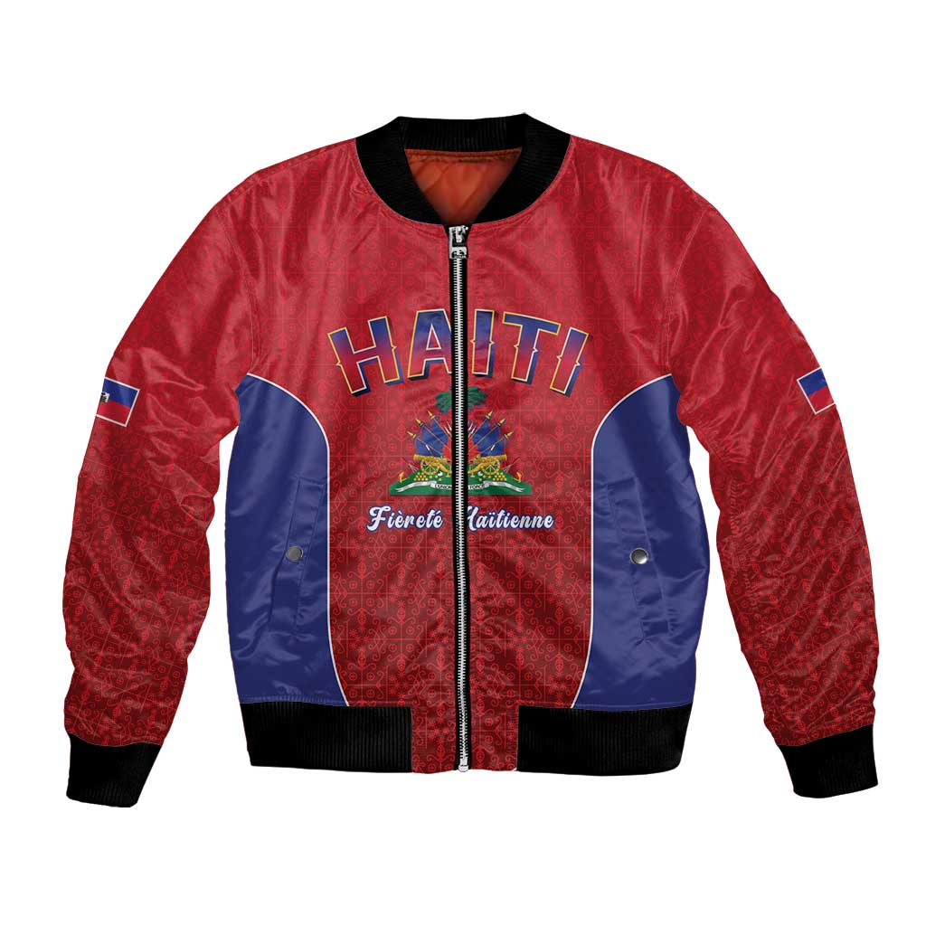 World Football Haiti 2026 Bomber Jacket Haiti est de Retour Red Voodoo Veve Spirits - Wonder Print Shop