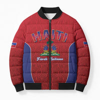 World Football Haiti 2026 Bomber Puffer Jacket Haiti est de Retour Red Voodoo Veve Spirits - Wonder Print Shop