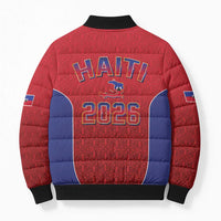 World Football Haiti 2026 Bomber Puffer Jacket Haiti est de Retour Red Voodoo Veve Spirits - Wonder Print Shop