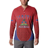 World Football Haiti 2026 Button Sweatshirt Haiti est de Retour Red Voodoo Veve Spirits - Wonder Print Shop