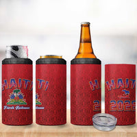 World Football Haiti 2026 4 in 1 Can Cooler Tumbler Haiti est de Retour Red Voodoo Veve Spirits - Wonder Print Shop