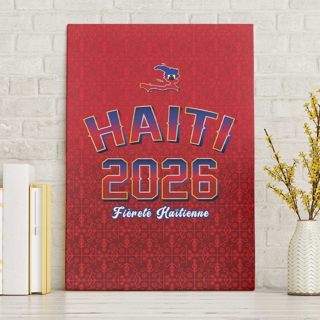 World Football Haiti 2026 Canvas Wall Art Haiti est de Retour Red Voodoo Veve Spirits - Wonder Print Shop