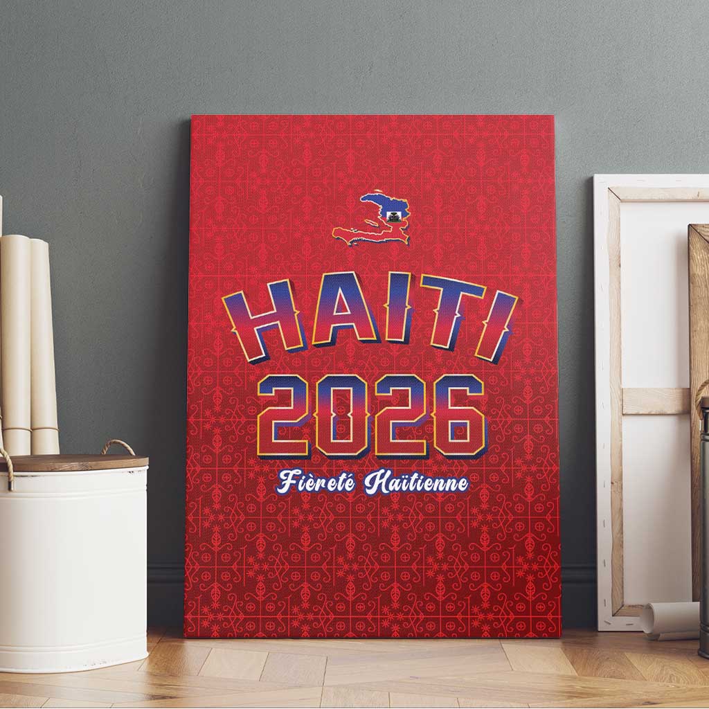 World Football Haiti 2026 Canvas Wall Art Haiti est de Retour Red Voodoo Veve Spirits - Wonder Print Shop