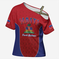 World Football Haiti 2026 Cross Shoulder Shirt Haiti est de Retour Red Voodoo Veve Spirits - Wonder Print Shop
