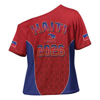 World Football Haiti 2026 Cross Shoulder Shirt Haiti est de Retour Red Voodoo Veve Spirits - Wonder Print Shop